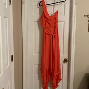 Halston size 14 color is sun glow braided strap gown. New with tags 395